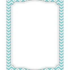Classroom Paper*Barker Creek 8 1/2" x 11" Decorative Computer Paper, Turquoise Chevron, 50/Pack (LL740)