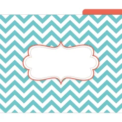 File Folders|Barker Creek Beautiful Chevron File Folder, 1/3-Cut Tab, Letter Size, Assorted, 12/Pack (2010)