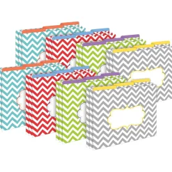 File Folders|Barker Creek Beautiful Chevron File Folder, 1/3-Cut Tab, Letter Size, Assorted, 24/Set (4394)