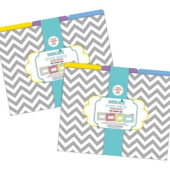 File Folders|Barker Creek Beautiful Chevron File Folder, 1/3-Cut Tab, Letter Size, Assorted, 24/Set (4394)