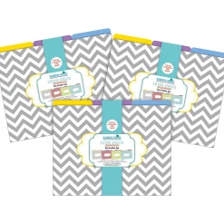 File Folders|Barker Creek Beautiful Chevron File Folder, 1/3-Cut Tab, Letter Size, Assorted, 36/Set (4395)
