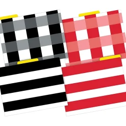 File Folders|Barker Creek Buffalo Plaid & Wide Stripes Letter-Size File Folders, Multi-Design Set, 36/Set (BC3936)