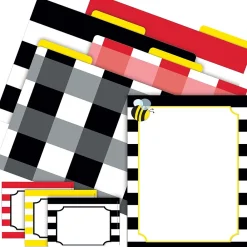 File Folders|Barker Creek Buffalo Plaid & Wide Stripes Get Organized Set, 12/PK (BC0116)