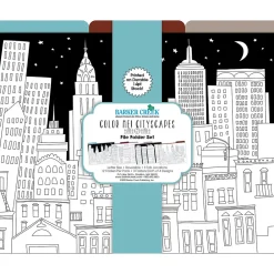 File Folders|Barker Creek Color Me! File Folder Set, 1/3-Cut Tab, Letter Size, Cityscapes, 12/Pack (2005)