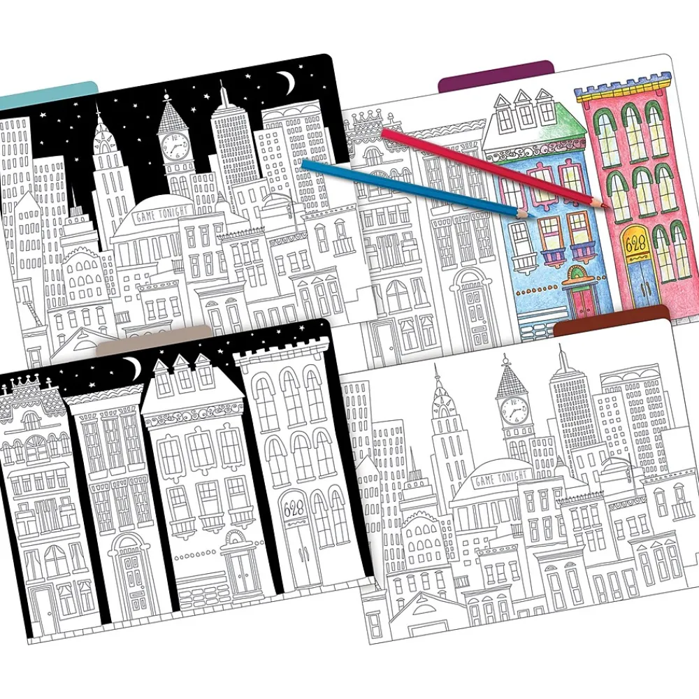 File Folders|Barker Creek Color Me! File Folder Set, 1/3-Cut Tab, Letter Size, Cityscapes, 12/Pack (2005)
