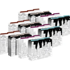 File Folders|Barker Creek Color Me! File Folder Set, 1/3-Cut Tab, Letter Size, Cityscapes, 36/Set (4381)