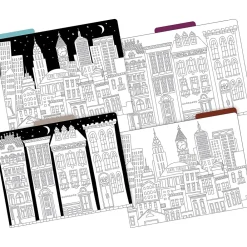 File Folders|Barker Creek Color Me! File Folder Set, 1/3-Cut Tab, Letter Size, Cityscapes, 36/Set (4381)