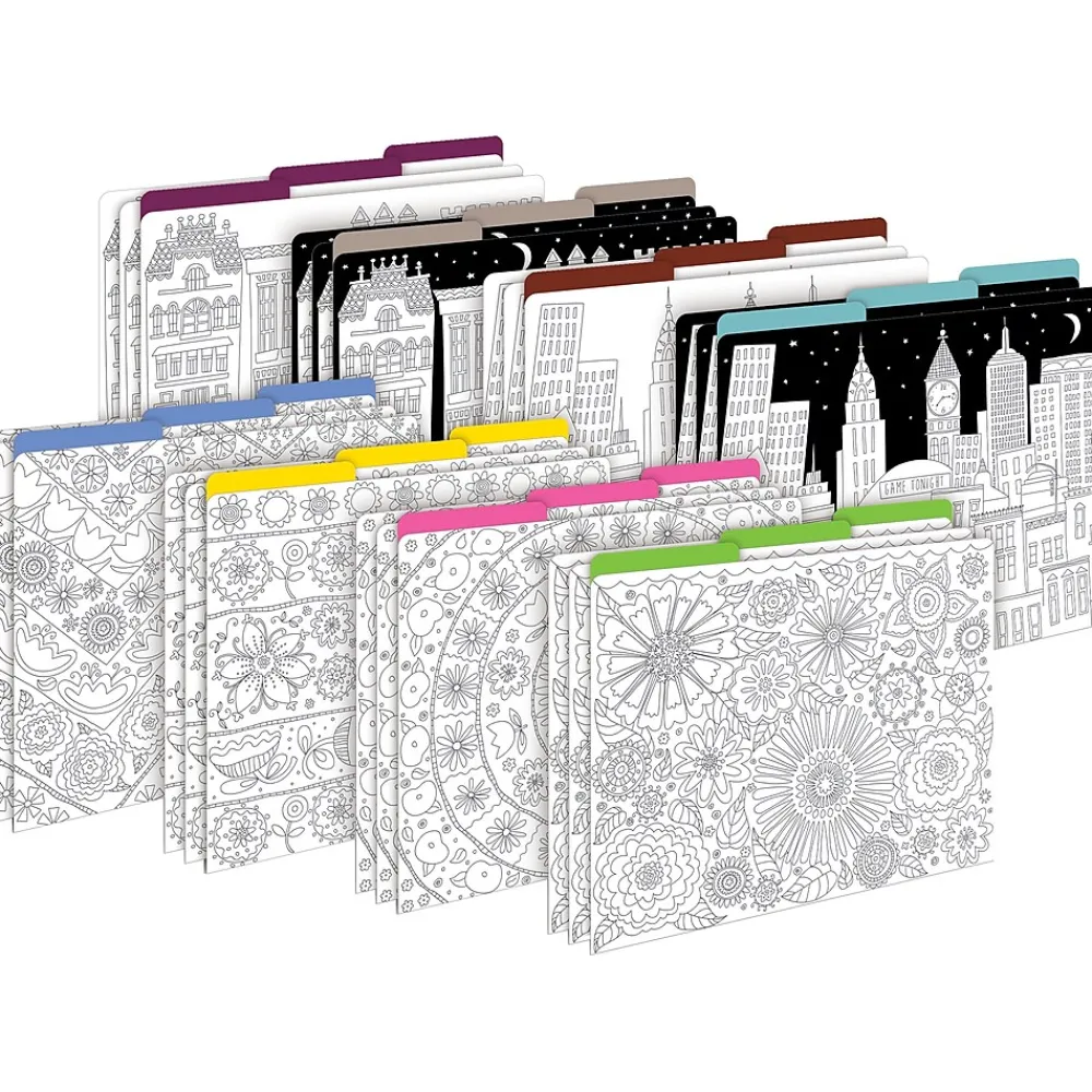 File Folders|Barker Creek Color Me! File Folder Set, 1/3-Cut Tab, Letter Size, 24/Set (4134)