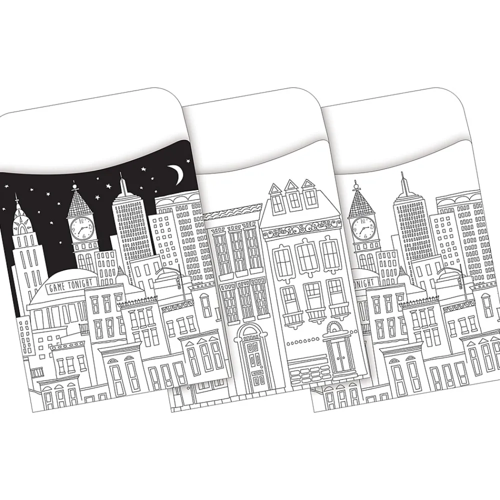 File Folders|Barker Creek Color Me! Folder & Pocket Set, 1/3-Cut Tab, Letter Size, Cityscapes, 42/Set (4414)
