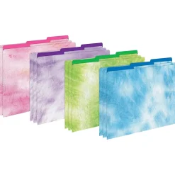 File Folders|Barker Creek File Folder Set, 1/3-Cut Tab, Letter Size, Tie-Dye & Ombré, 107/Set (133)