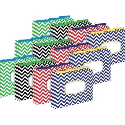 File Folders|Barker Creek File Folder Set, 1/3-Cut Tab, Letter Size, Nautical Chevron, 36/Set (4385)