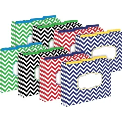 File Folders|Barker Creek File Folder Set, 1/3-Cut Tab, Letter Size, Nautical Chevron, 24/Set (4384)