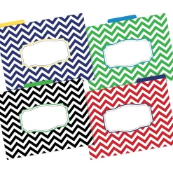 File Folders|Barker Creek File Folder Set, 1/3-Cut Tab, Letter Size, Nautical Chevron, 24/Set (4384)
