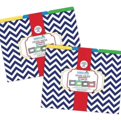 File Folders|Barker Creek File Folder Set, 1/3-Cut Tab, Letter Size, Nautical Chevron, 24/Set (4384)