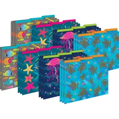 File Folders|Barker Creek File Folder Set, 1/3-Cut Tab, Letter Size, Kai Ola, 24/Set (4382)