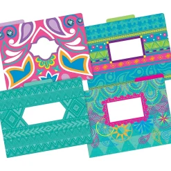 File Folders|Barker Creek File Folder Set, 1/3-Cut Tab, Letter Size, Bohemian, 36/Set (4375)