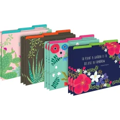 File Folders|Barker Creek File Folder Set, 1/3-Cut Tab, Letter Size, Petals & Prickles, 12/Pack (2000)