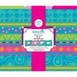 File Folders|Barker Creek File Folder Set, 1/3-Cut Tab, Letter Size, Bohemian, 12/Pack (2002)