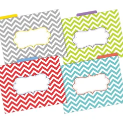 File Folders|Barker Creek File Folder Set, 1/3-Cut Tab, Letter Size, Chevron, 24/Set (4135)