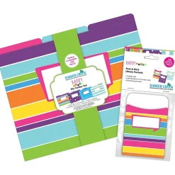 File Folders|Barker Creek Folder & Pocket Set, 1/3-Cut Tab, Letter Size, Multicolored, 42/Set (4412)