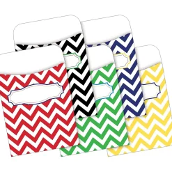 File Folders|Barker Creek Folder & Pocket Set, 1/3-Cut Tab, Letter Size, Chevron Nautical, 42/Set (4416)