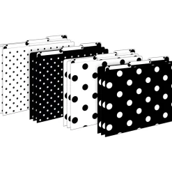 File Folders|Barker Creek Folder & Pocket Set, 1/3-Cut Tab, Letter Size, Black & White Dots, 42/Set (4417)