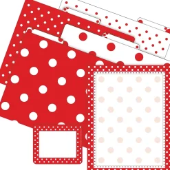 File Folders|Barker Creek Get Organized File Folder Set, 1/3-Cut Tab, Letter Size, Red & White Dot, 107/Set (159)