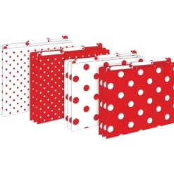 File Folders|Barker Creek Get Organized File Folder Set, 1/3-Cut Tab, Letter Size, Red & White Dot, 107/Set (159)