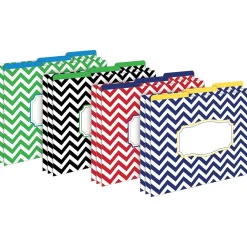 File Folders|Barker Creek Get Organized File Folder Set, 1/3-Cut Tab, Letter Size, Chevron Nautical, 107/Set (138)