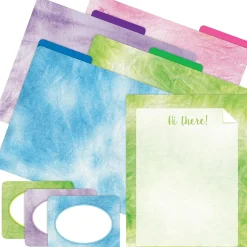 File Folders|Barker Creek Lime Tie-Dye File Folder, 1/3-Cut Tab, Letter Size, Assorted, 107/Set (155)