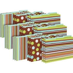 File Folders|Barker Creek Ribbon by the Yard Legal-Size File Folders, Multi-Design Set, 27/Set (BC3904)