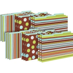 File Folders|Barker Creek Ribbon by the Yard Legal-Size File Folders, Multi-Design Set, 18/Set (BC3910)