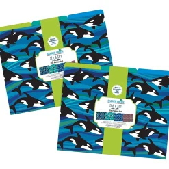 File Folders|Barker Creek Sea & Sky File Folder, 1/3-Cut Tab, Letter Size, Assorted, 24/Set (4404)