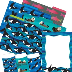 File Folders|Barker Creek Sea & Sky Whales On-Trend Organizer Set, 92/Set (4101)