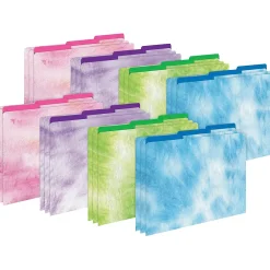 File Folders|Barker Creek Tie-Dye & Ombré File Folder, 1/3-Cut Tab, Letter Size, Assorted, 24/Set (4402)