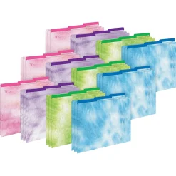 File Folders|Barker Creek Tie-Dye & Ombré File Folder, 1/3-Cut Tab, Letter Size, Assorted, 36/Set (4403)