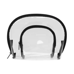 10" 2-Piece PVC Travel Pouch, Clear/Black/Black (A28710)<Basics Sale