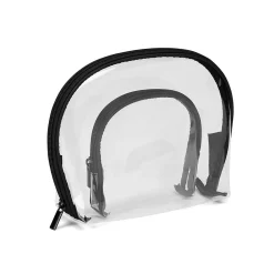 10" 2-Piece PVC Travel Pouch, Clear/Black/Black (A28710)<Basics Sale