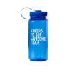Baudville "Awesome Team" Plastic Water Bottle, 21 oz., Translucent Blue/White (91575)