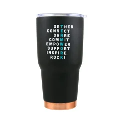 Baudville Big Sip Teamwork Crossword Tumbler, Black, 30 Oz. (93026)