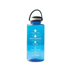 Baudville Drink it Up! "Proud Member" Plastic Water Bottle, 36 oz., Blue, 2/Pack (1396375P231)