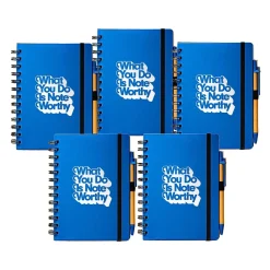 Journals|Baudville Journal, Wide-Ruled, Blue/White, 70 Pages, 5/Pack (1396063P531)