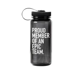 Baudville "Proud Member Of An Epic Team" Plastic Water Bottle, 21 oz., Translucent Black/White (91569)