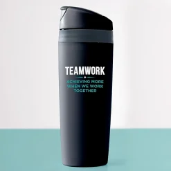"Teamwork, Achieving More When We Work Together" Plastic Double Wall Insulated, 16 oz., 2/Pack (1393269P231)<Baudville New