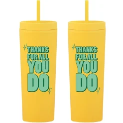 "Thanks For All You Do" Acrylic Double Wall Insulated, 17 oz., 2/Pack (1393295P231)<Baudville Online