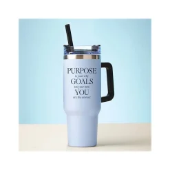 Baudville Thirst Quencher Purpose Is Your Why Tumbler, Blue, 40 Oz. (93445)