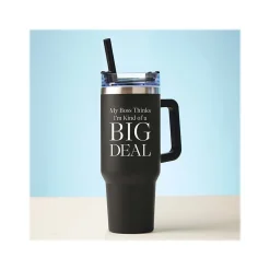 Baudville Thirst Quencher Big Deal Tumbler, Black, 40 Oz. (93443)