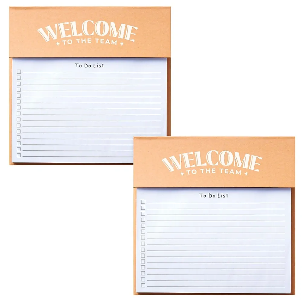 Notepads|Baudville Welcome to the Team Memo Pad, 8.75" x 6", Narrow Ruled, 100 Sheets/Pad, 2 Pads/Pack (1393296P231)