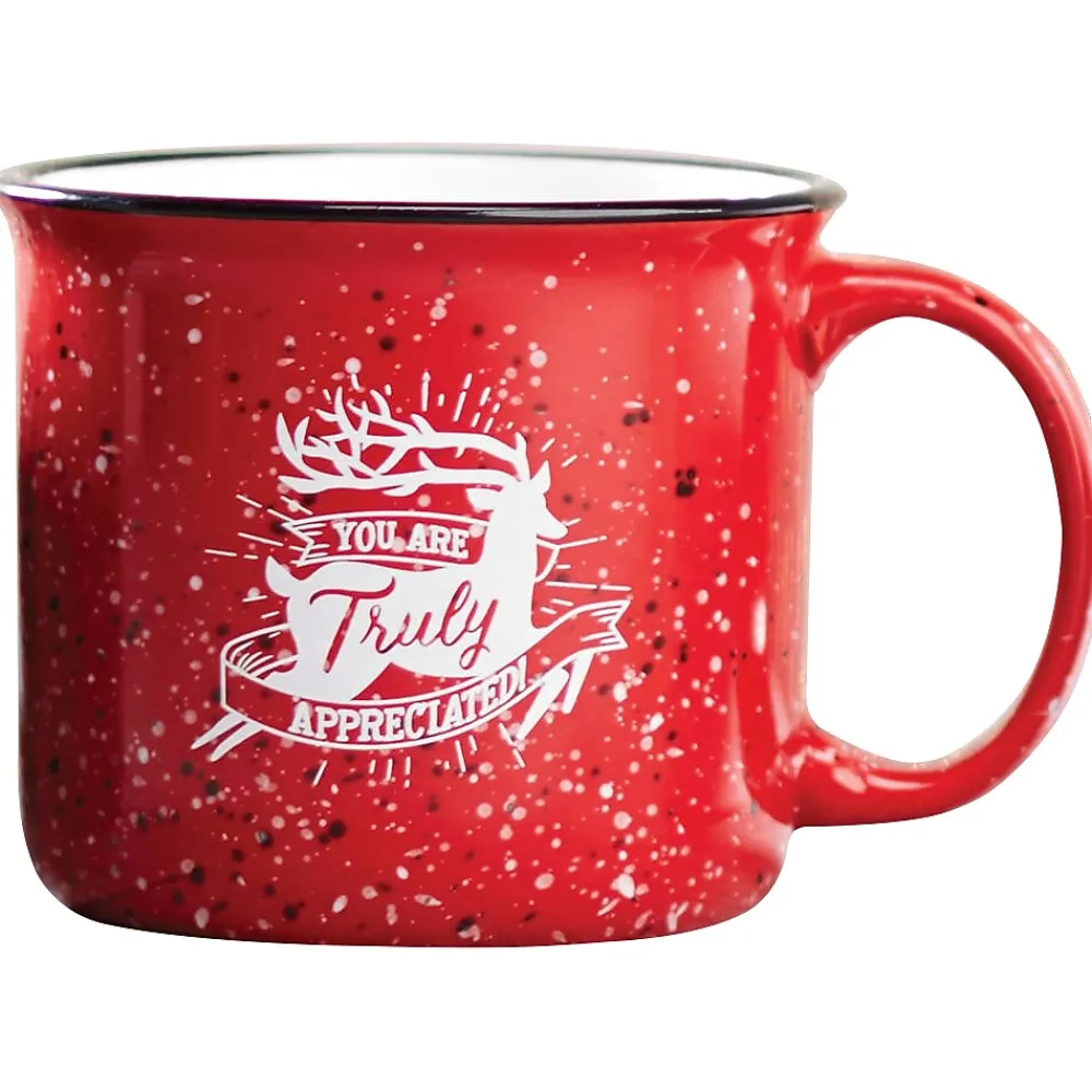 "You Are Truly Appreciated" Ceramic Coffee Mug, 13 oz., Red/White (70970)<Baudville Discount