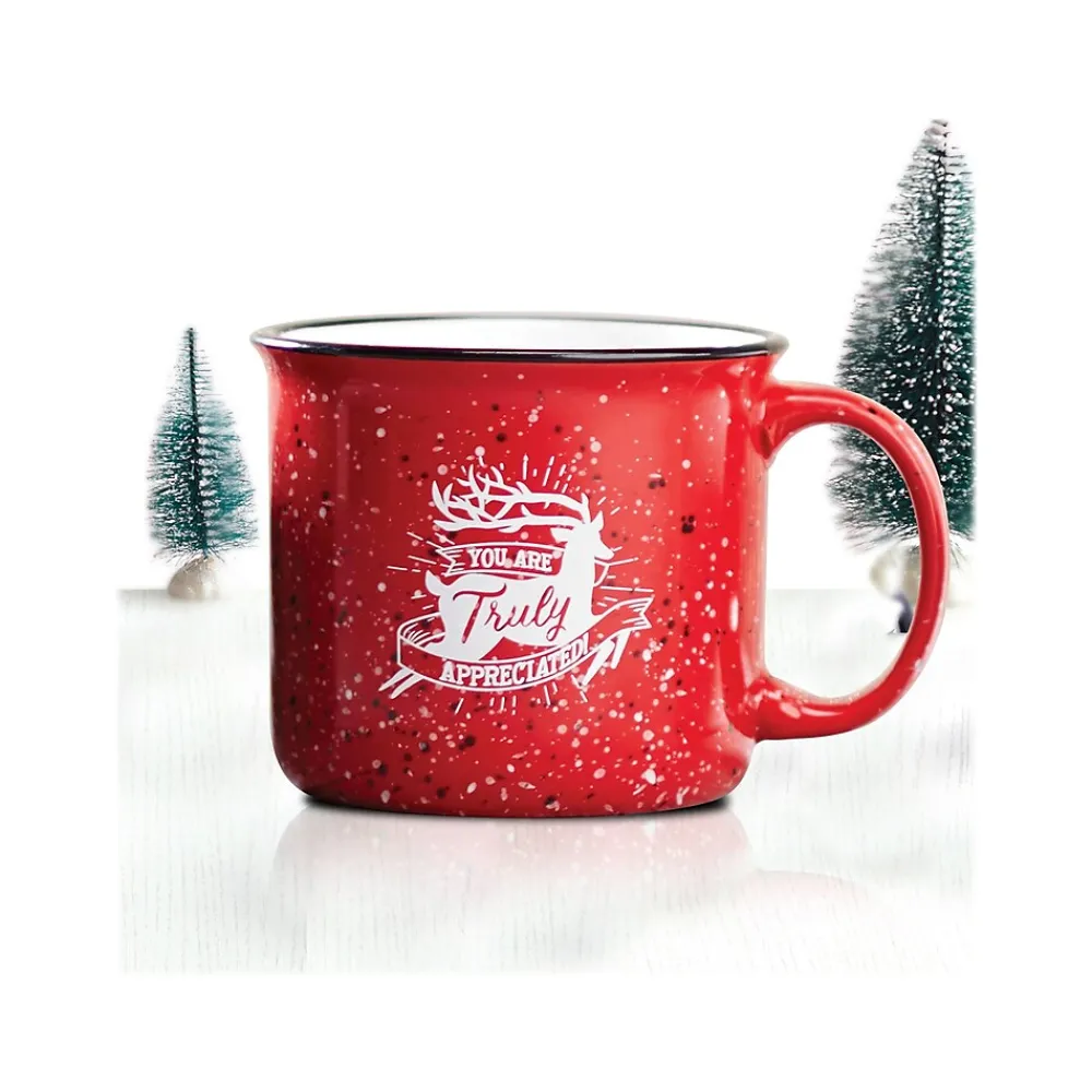 "You Are Truly Appreciated" Ceramic Coffee Mug, 13 oz., Red/White (70970)<Baudville Discount